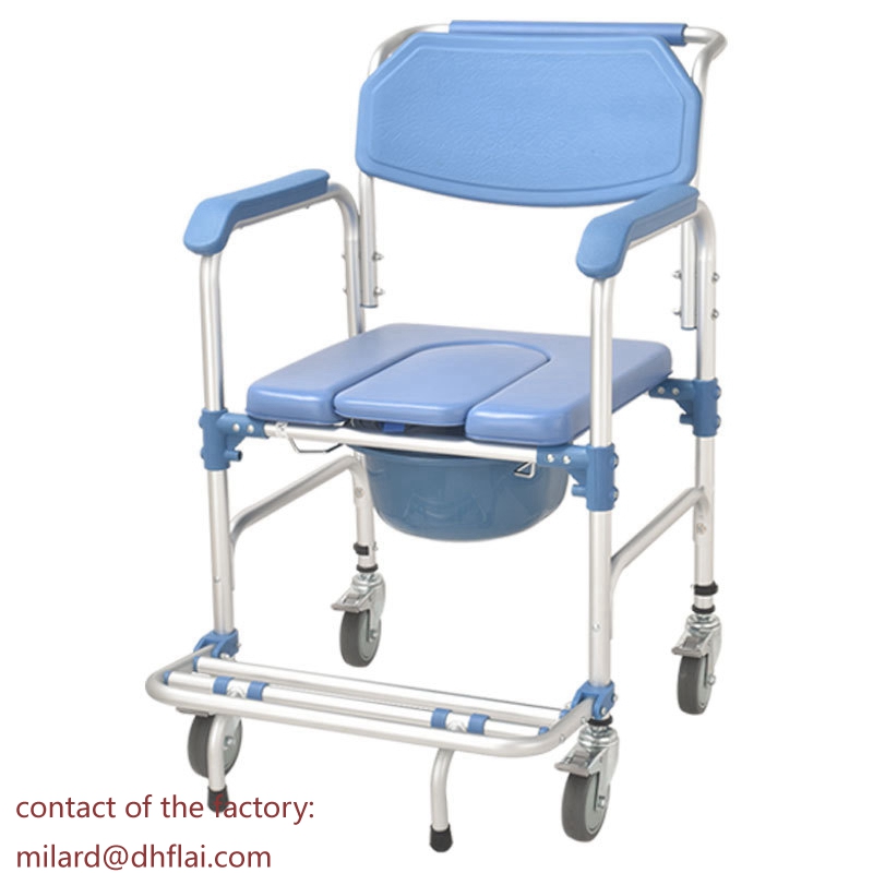 20103 Medical Transport Commode Wheelchair Aluminum Shower Chair
