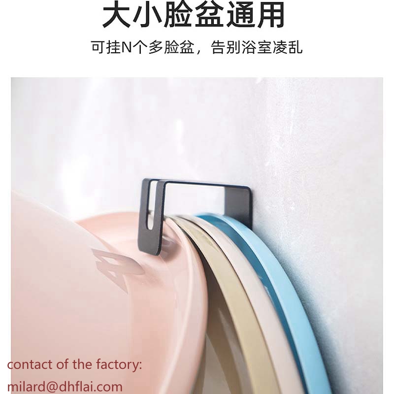 70107 Bathroom Hooks 304 Stainless Steel Wall-Mounted Washbasin Clamp Laundry Room Washbasin Rack Kitchen Basin Hook Bathroom Storage for Home Free Punching,Coat Hook